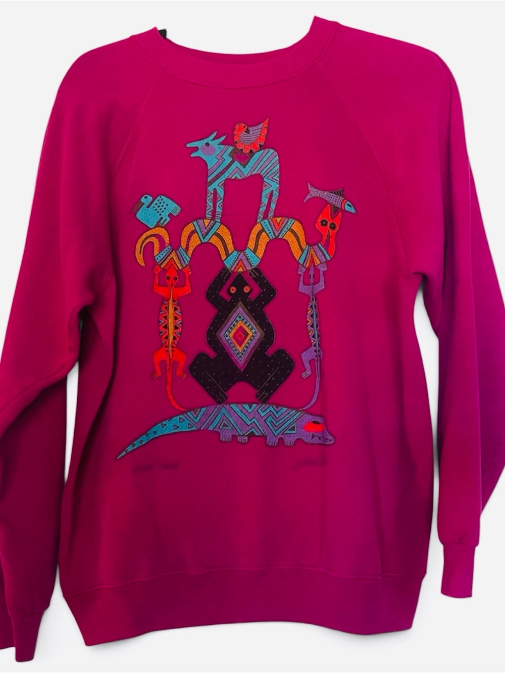 Laurel Burch Kindred Spirits Size Large Pink Sweatshirt